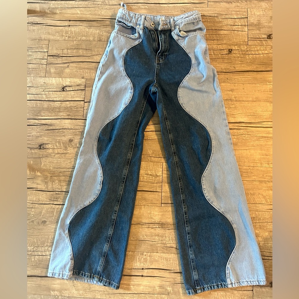 The Ragged Priest Women's Wavy Blue Jeans